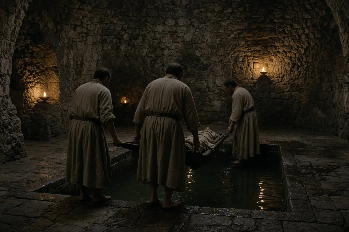 Gabriel Gargam was immersed in the Lourdes baths as part of the healing ritual.