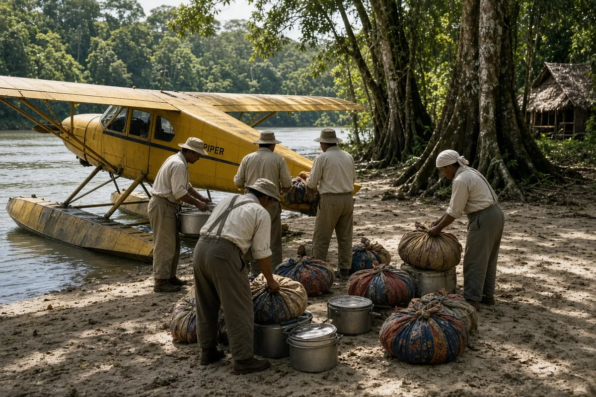 In 1956, Jim Elliot, Nate Saint, and three fellow missionaries landed on a beach along the Curaray River to make contact with the Waorani.
