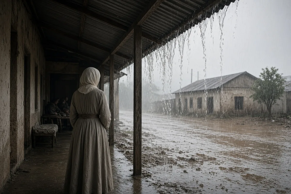 Muggeridge reflected on the contrast between the sisters' work and his own prior doubts amid the monsoon.
