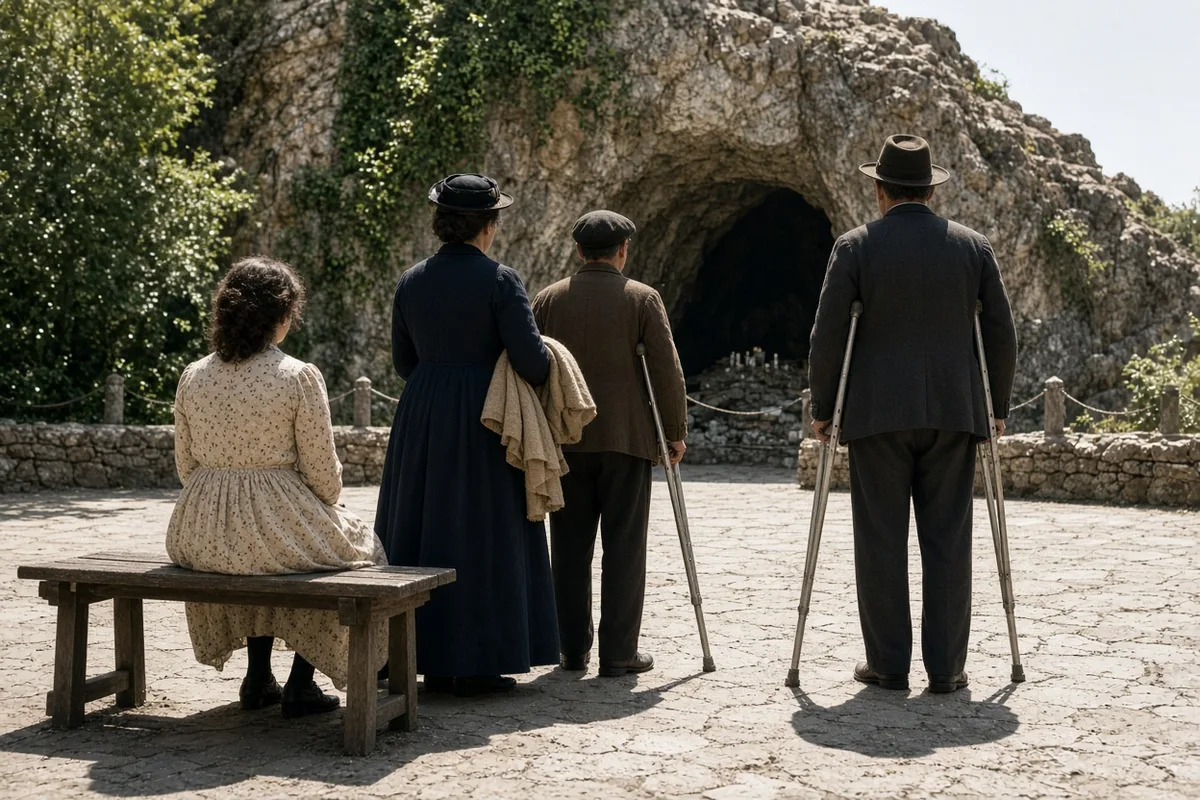 Family members accompanied the niece through the documented events at the Lourdes shrine.