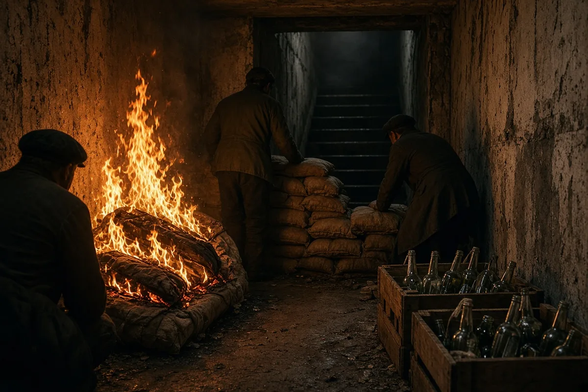 Defensive positions were fortified with improvised explosives as German forces entered the ghetto in 1943.