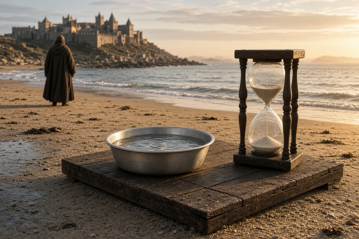 Canute used simple objects to mark the passage of time and the natural movement of the sea.