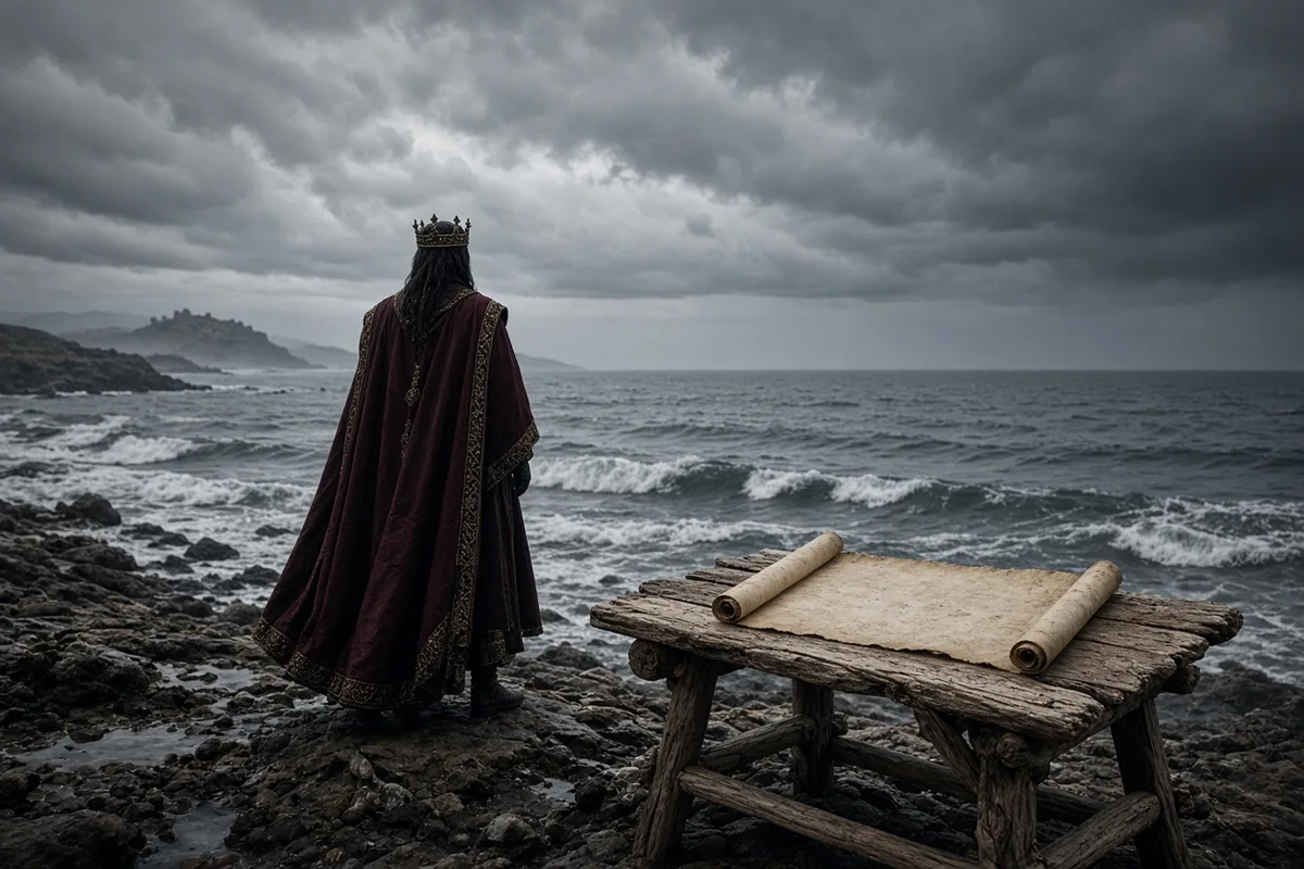 The king issued a spoken order for the tide to halt its advance.