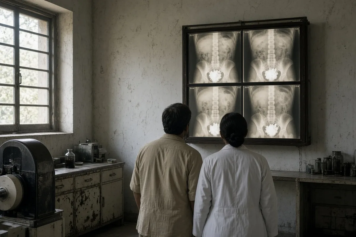 Medical imaging confirmed the sudden absence of Monica Besra's abdominal tumor.