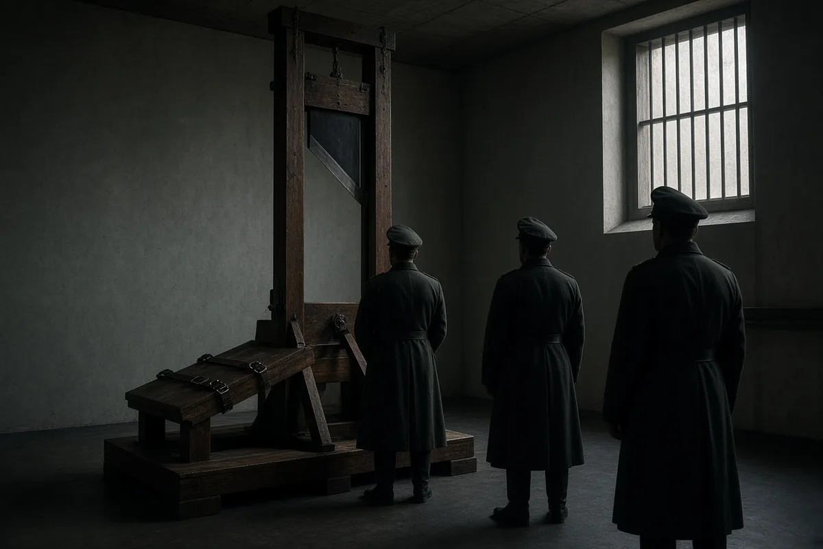 Sophie Scholl was guillotined at Stadelheim Prison later that same day for her resistance activities.
