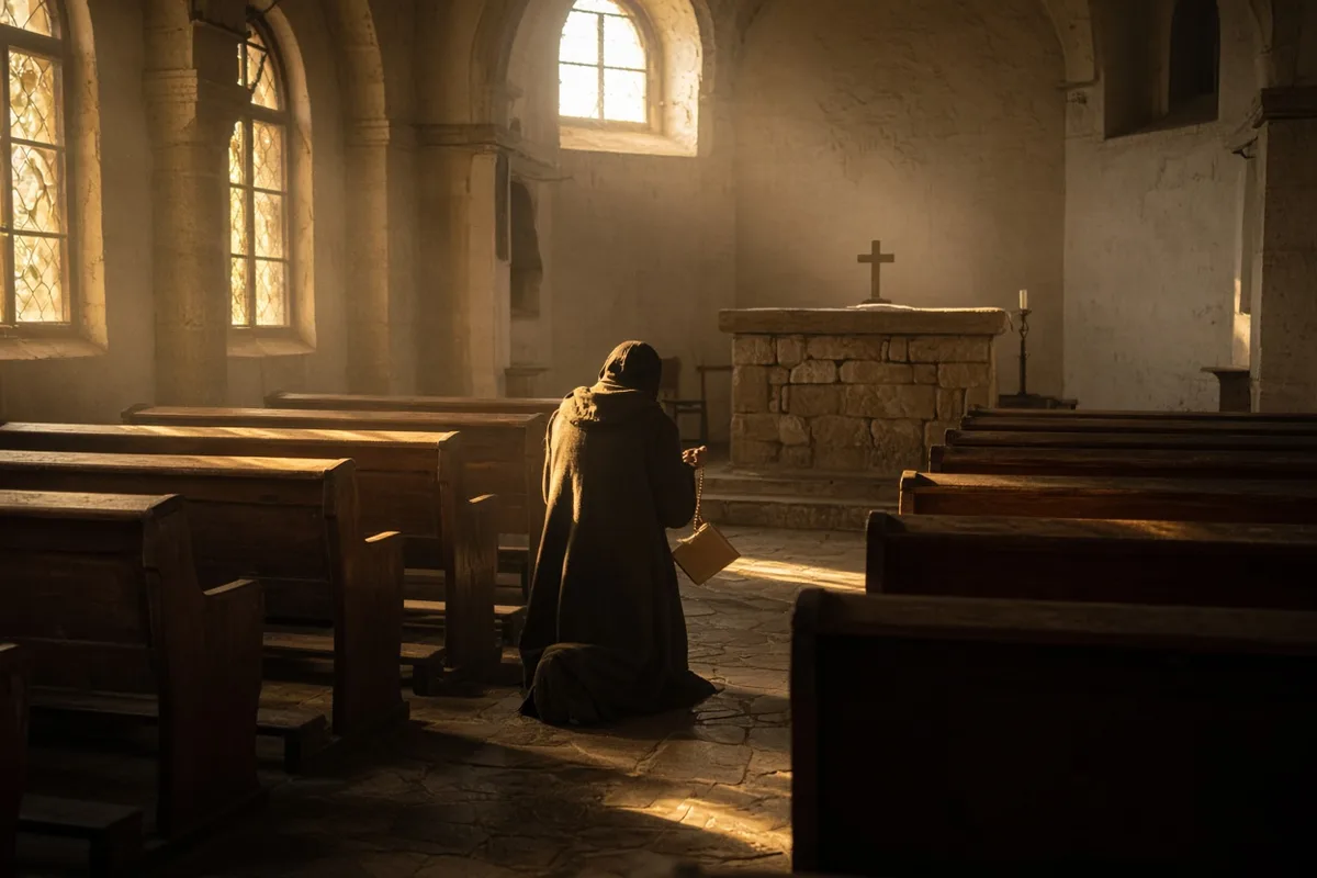 Greene recounted entering churches during travel that year as part of the process leading to his conversion.