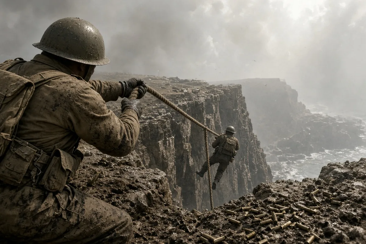 Under constant machine-gun fire, Doss single-handedly lowered each man down the cliff.