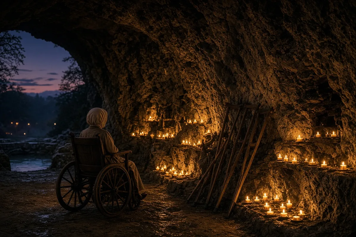The family prayed at the Grotto of Massabielle, the site associated with reported miracles.
