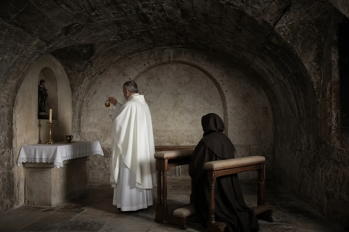 Bely received the sacrament of anointing of the sick at the Lourdes shrine.
