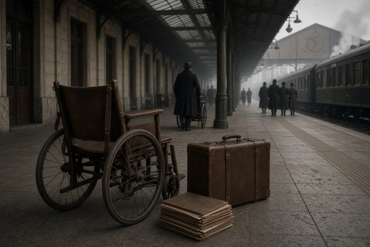 Francis Pascal arrived by train at Lourdes in 1938, accompanied by his medical documentation.
