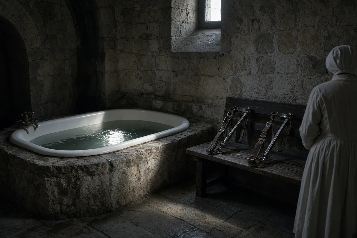 The Lourdes baths were used in 1938 as part of the traditional pilgrimage rituals.