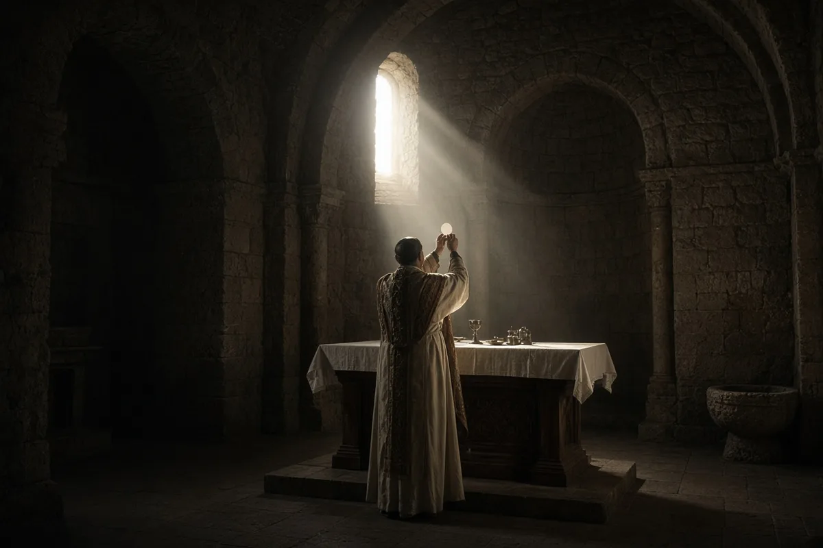 In 700 a priest in Lanciano doubted the real presence of Christ in the Eucharist.