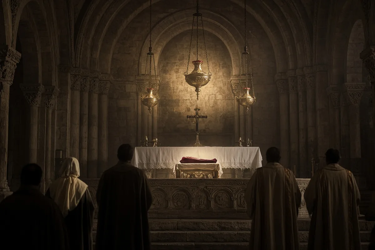 The host visibly changed into human flesh before the priest and congregation.