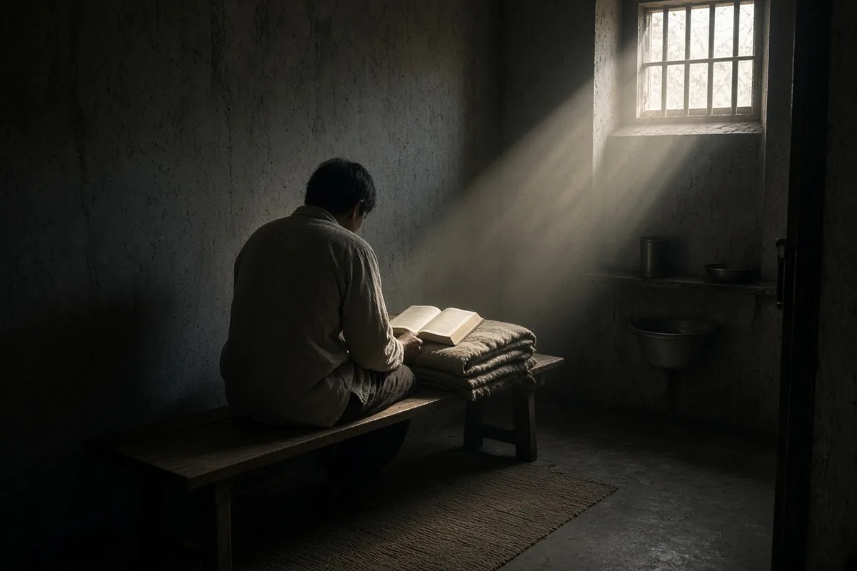 Vishal Mangalwadi described his conversion as connected to Bible reading during his 1974 incarceration.