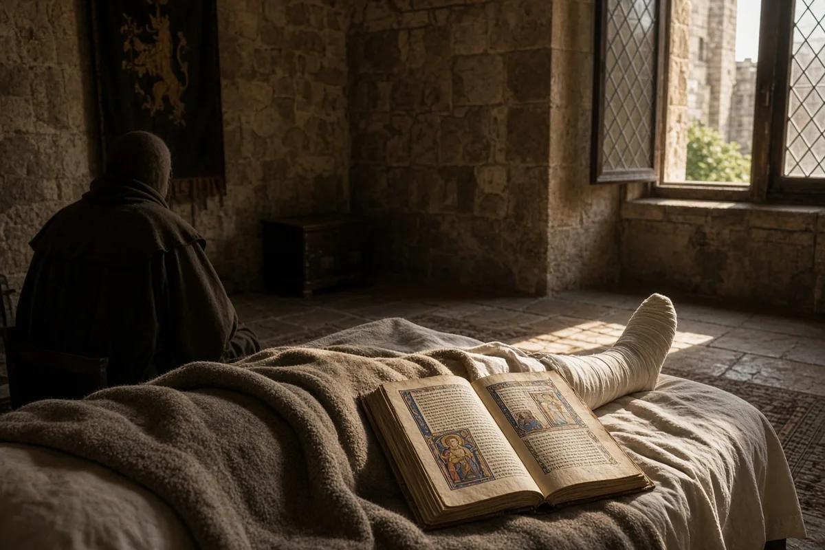 During his convalescence from battle wounds in 1522, Ignatius read the lives of the saints.