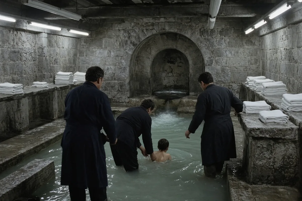 The boy underwent immersion in the Lourdes baths during the pilgrimage.