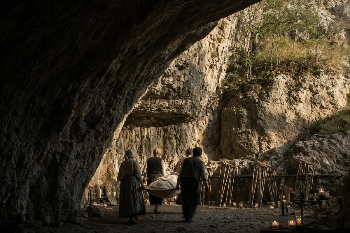 She was brought to the Lourdes grotto where pilgrims have sought cures since the nineteenth century.