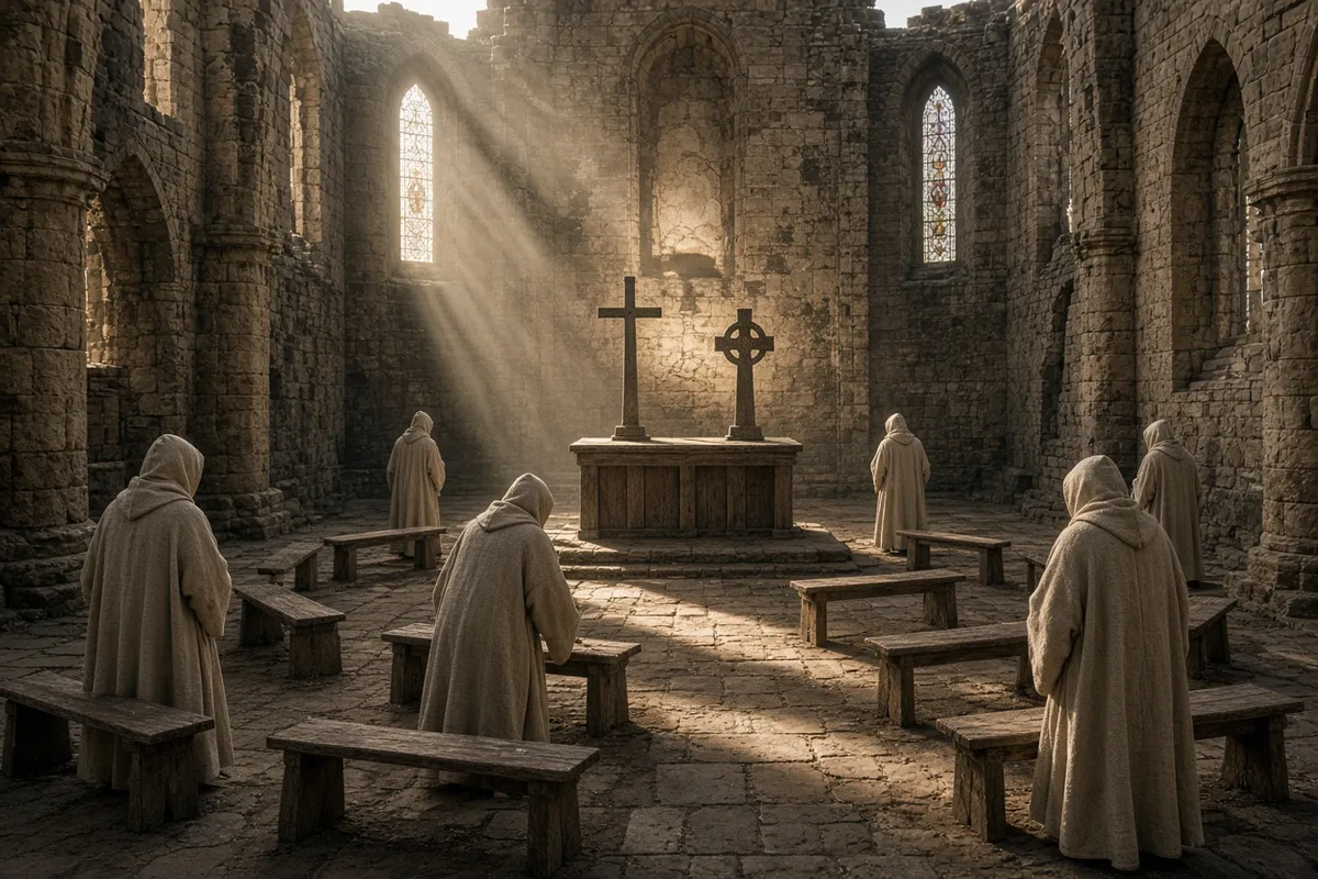 The Synod of Whitby opened in 664 inside Hilda’s abbey to settle disputes over Easter dating and church customs.