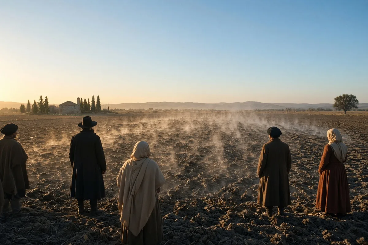 After the solar phenomenon ended, witnesses observed that the previously soaked ground and clothing had dried completely within minutes.