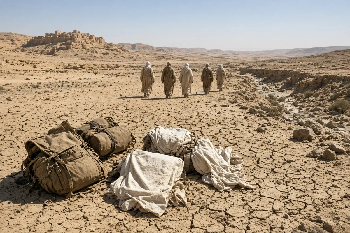 The group crossed arid lands en route to the Holy Land.