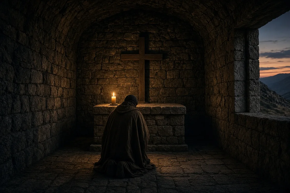 Francis spent days in prayer and meditation within the chapel at La Verna.