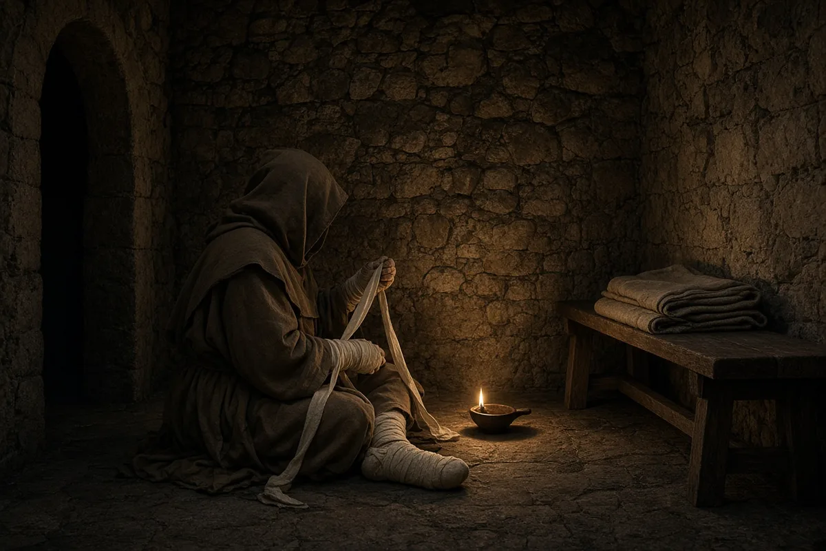 After receiving the stigmata, Francis concealed the wounds with bandages for the rest of his life.