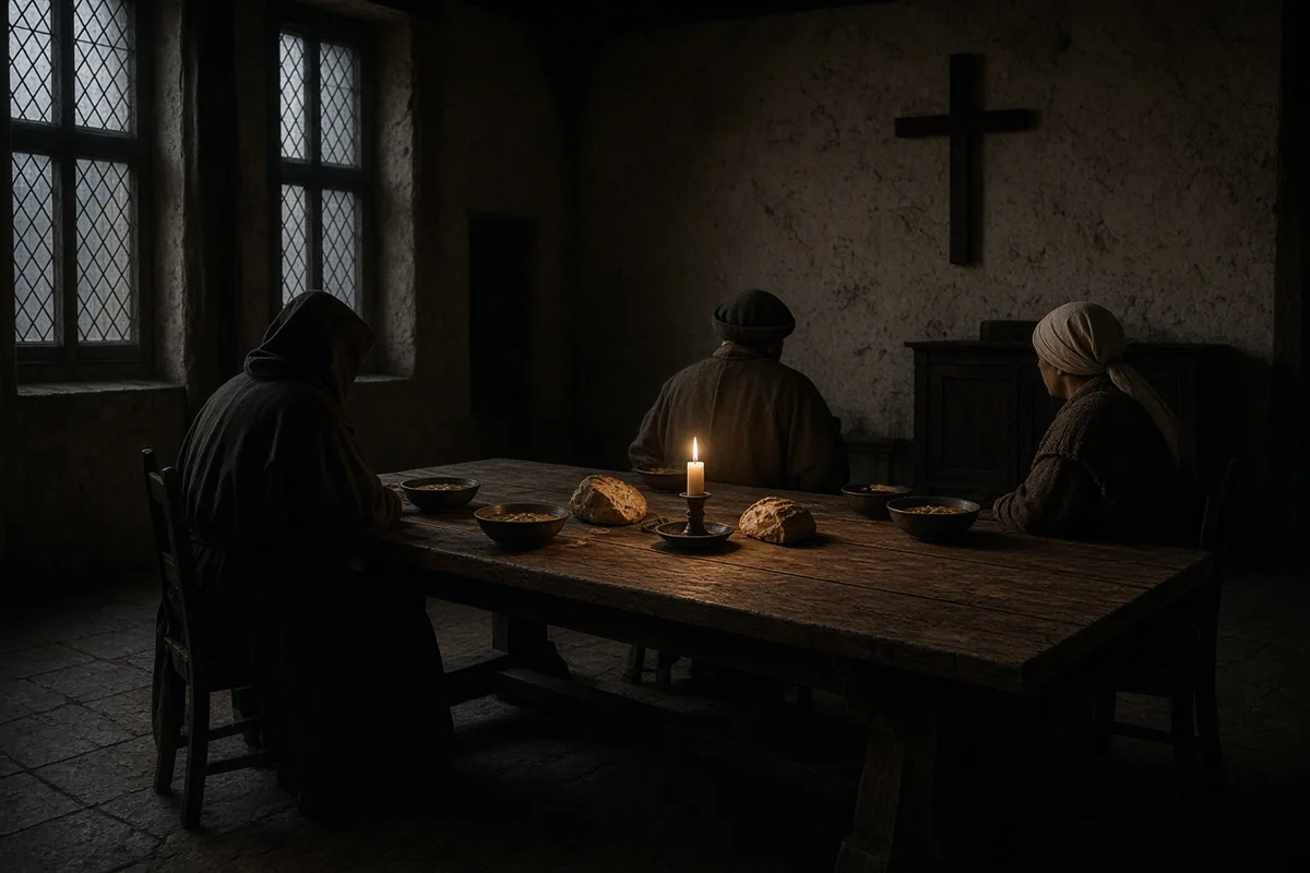 Daily life emphasized humility through simple shared meals and the avoidance of elaborate ceremonies.