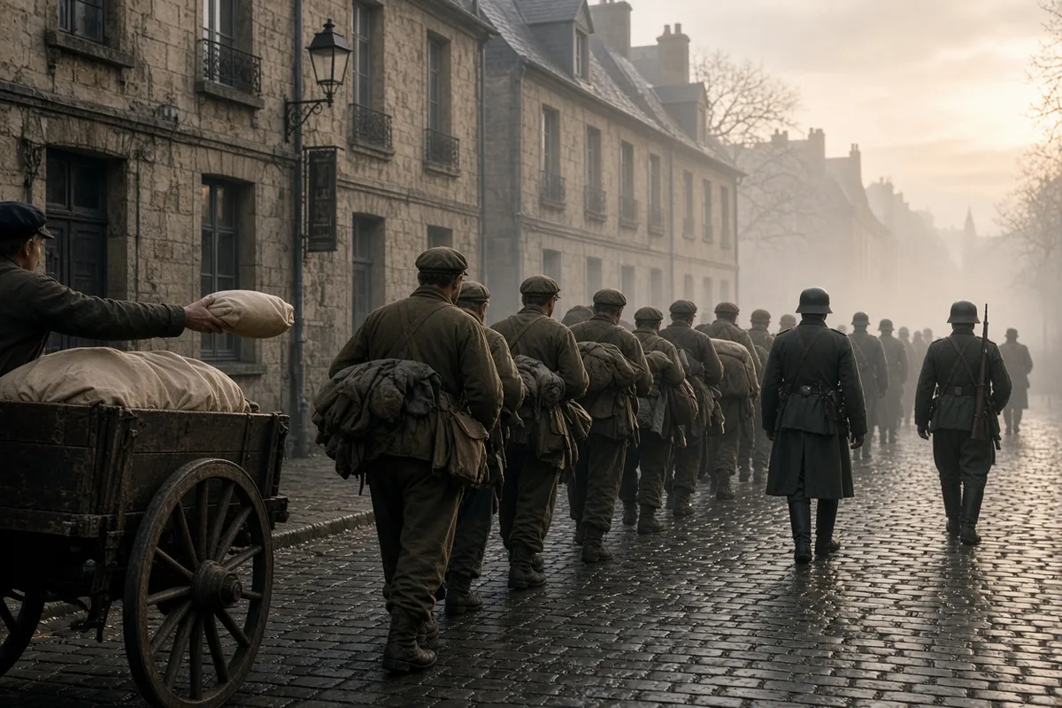 In 1940 residents of Le Mans secretly fed British prisoners of war during their forced march through the town despite the risk of German punishment.