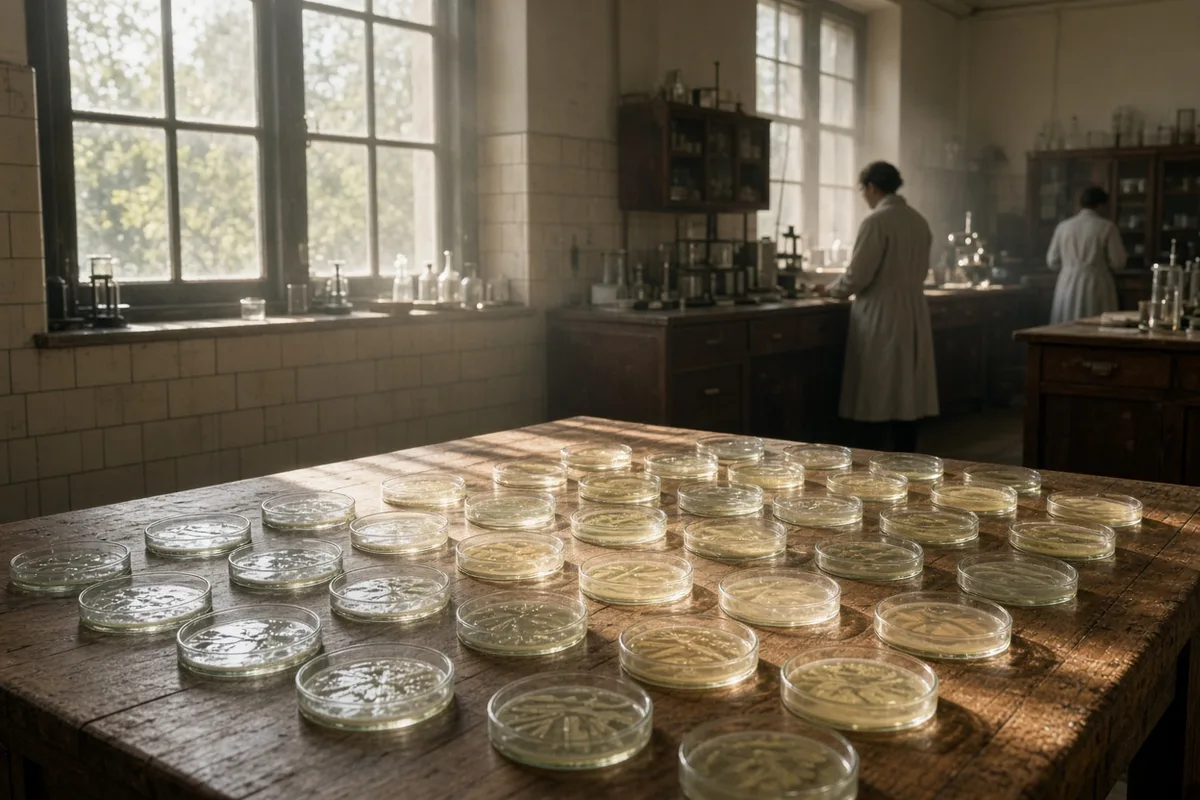 Fleming routinely prepared bacterial cultures in open petri dishes during his laboratory work.
