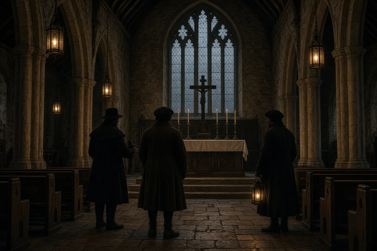 Royal visitors enforced the removal of Catholic furnishings from churches as part of the Elizabethan settlement.
