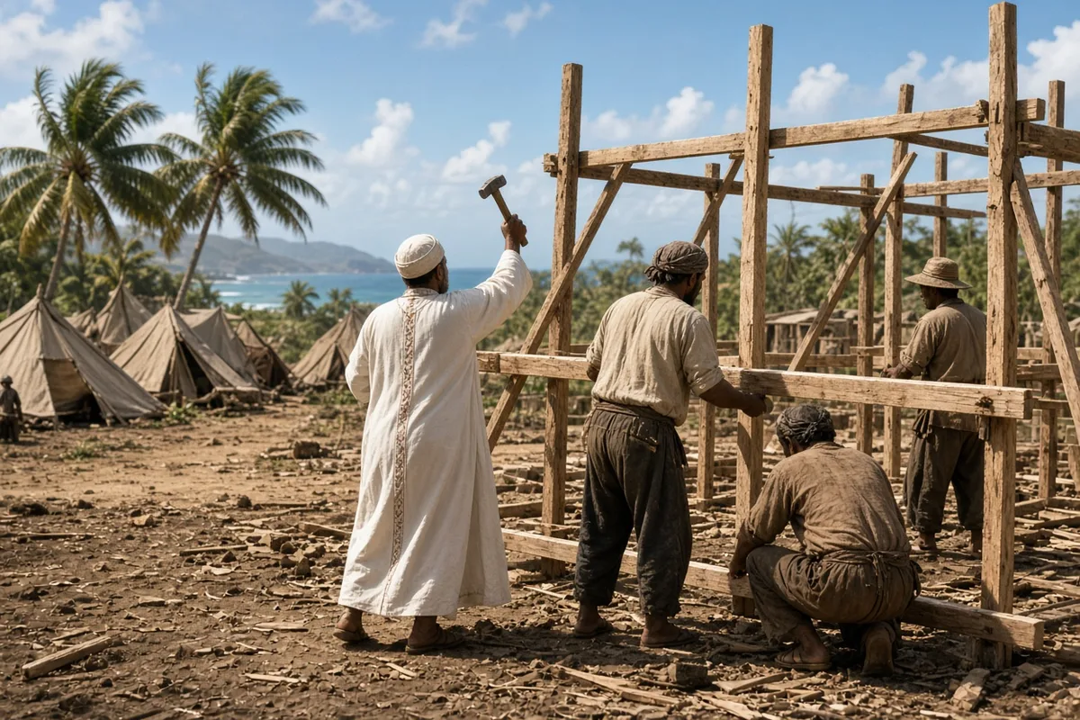 Damien organized residents to build proper houses, replacing the makeshift shelters many had been left to die in.