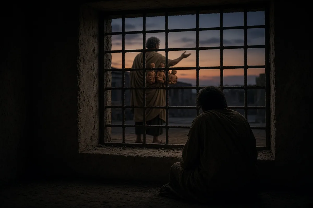 Perpetua's father visited the prison to urge her to renounce her Christian faith.