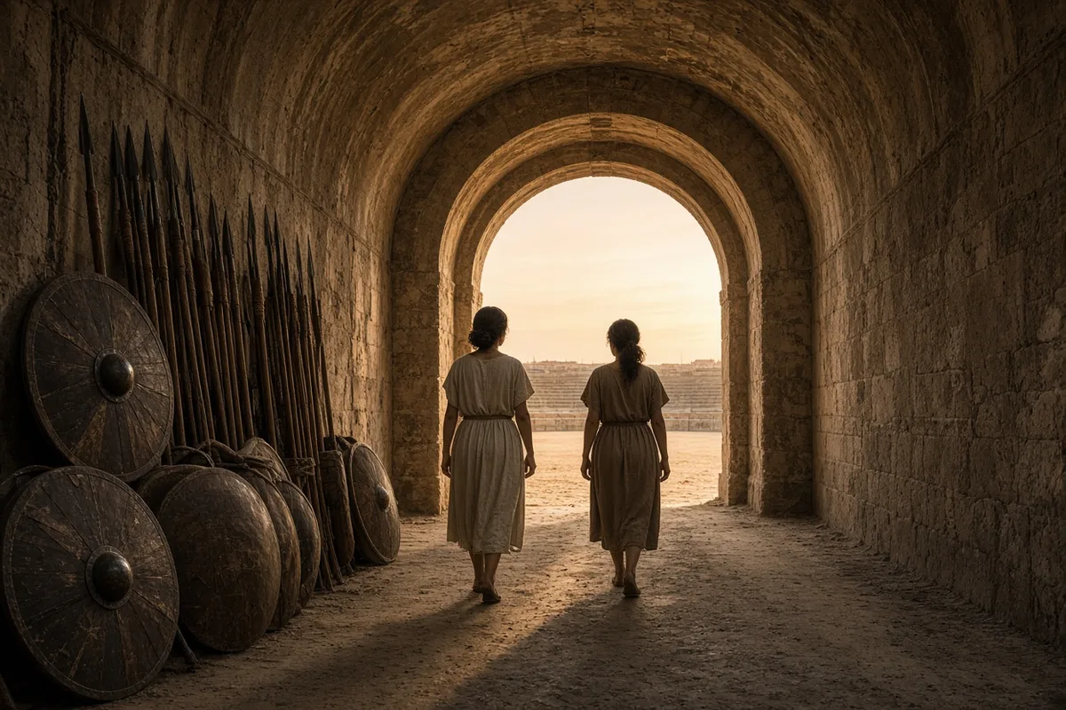Perpetua and Felicity were led into the arena as part of the public spectacles in 203 AD.