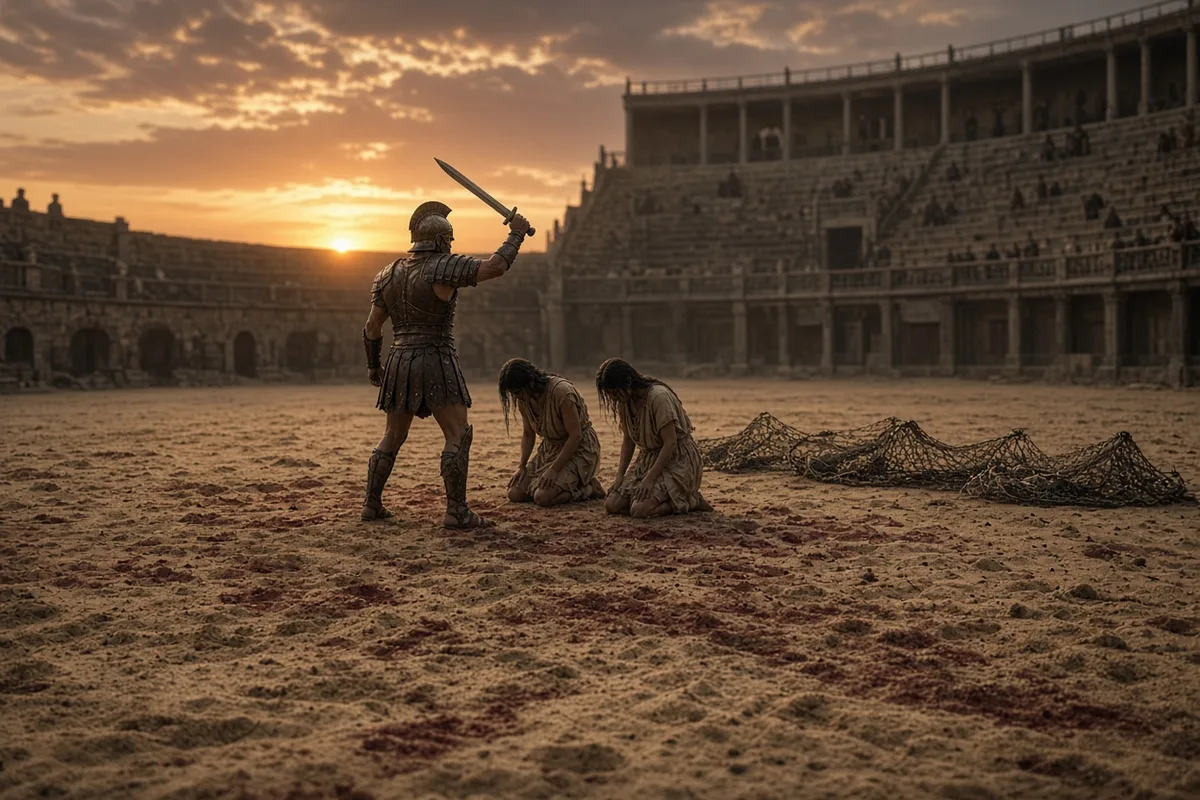 After the beasts, Perpetua and Felicity were put to death by the sword in the Carthage arena.