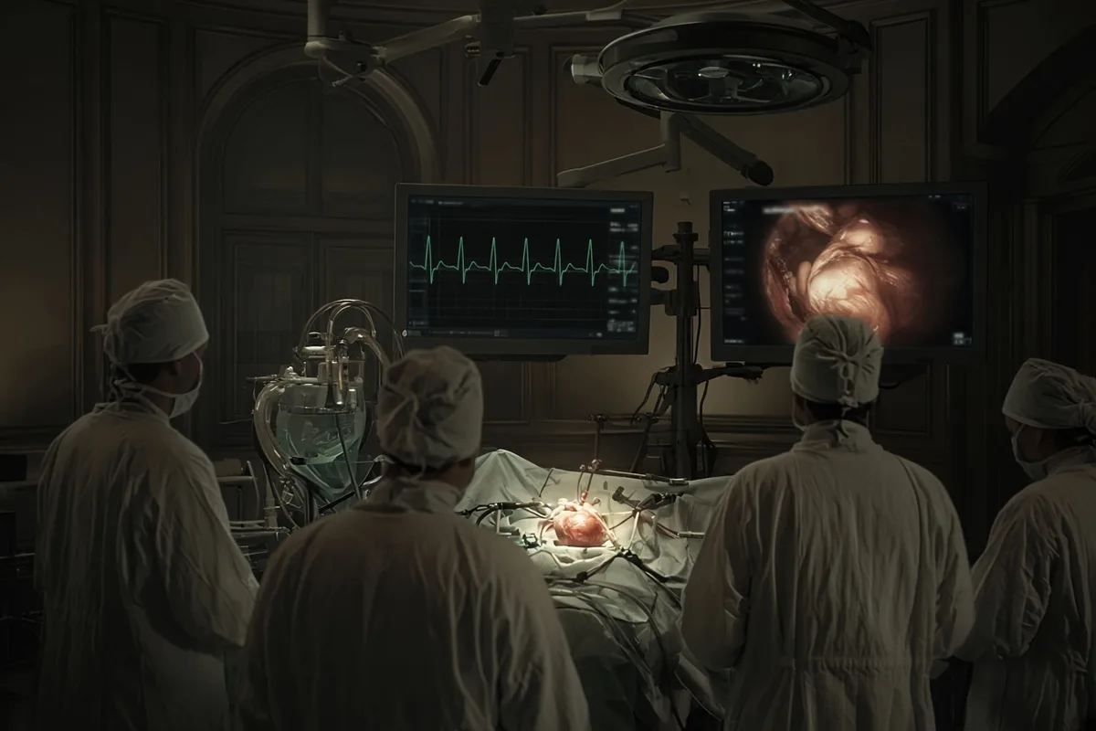 The transplanted heart started beating independently after the operation.