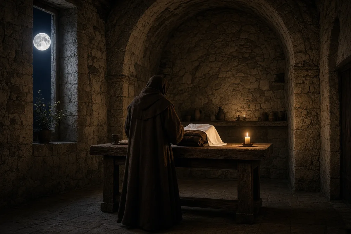 Francis received Clare and presented her with the Franciscan habit to begin her life of poverty.