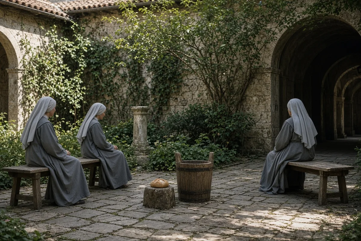 The first sisters of the Poor Clares lived together in strict poverty and communal prayer.