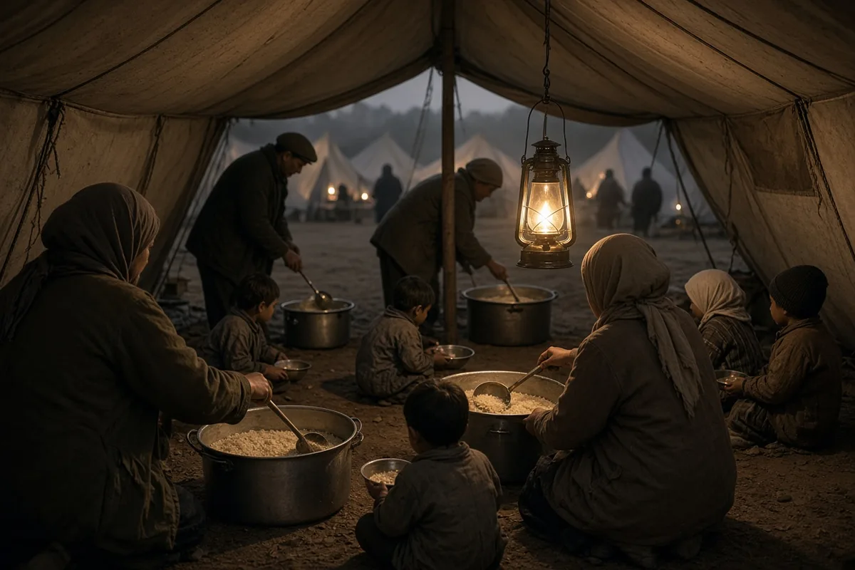 The organization distributed daily meals to war orphans in makeshift camps across Asia.