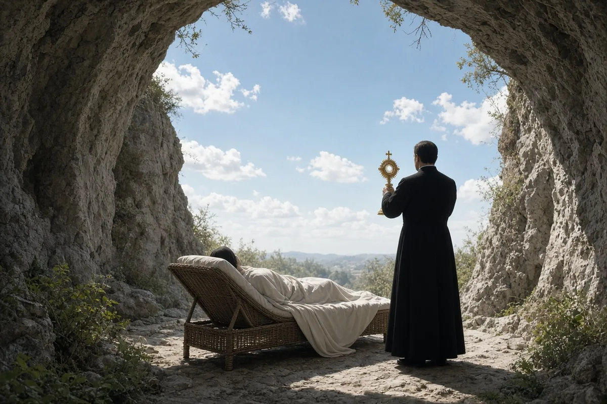 A Eucharistic blessing was administered at the site of the apparitions.