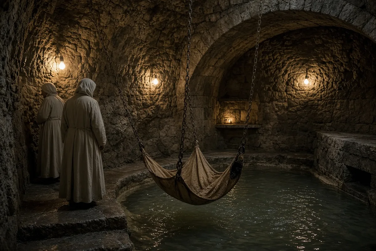 The sick were immersed in the Lourdes waters as part of the healing ritual.