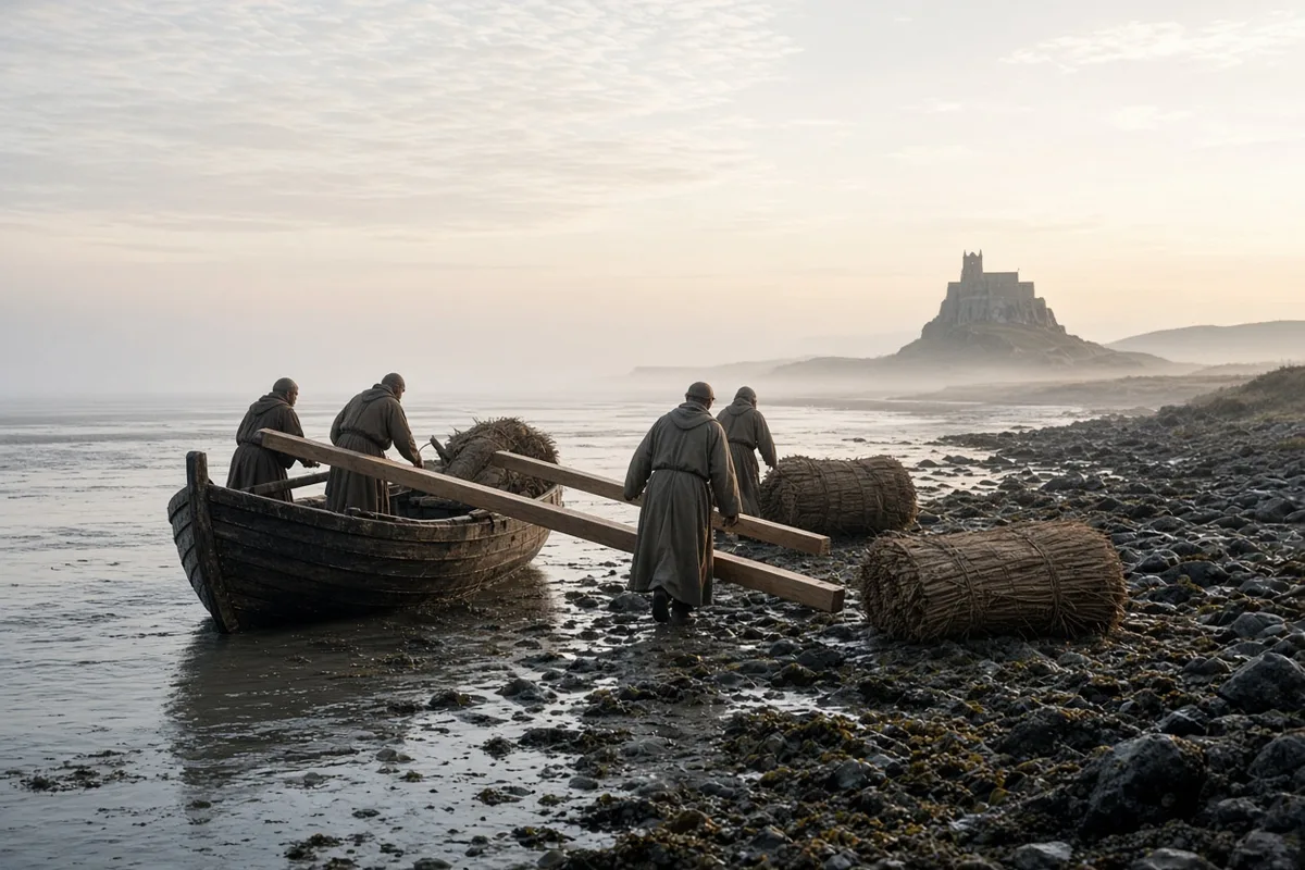 St. Aidan established Lindisfarne Monastery in 635 as a base for missionary work in Northumbria.