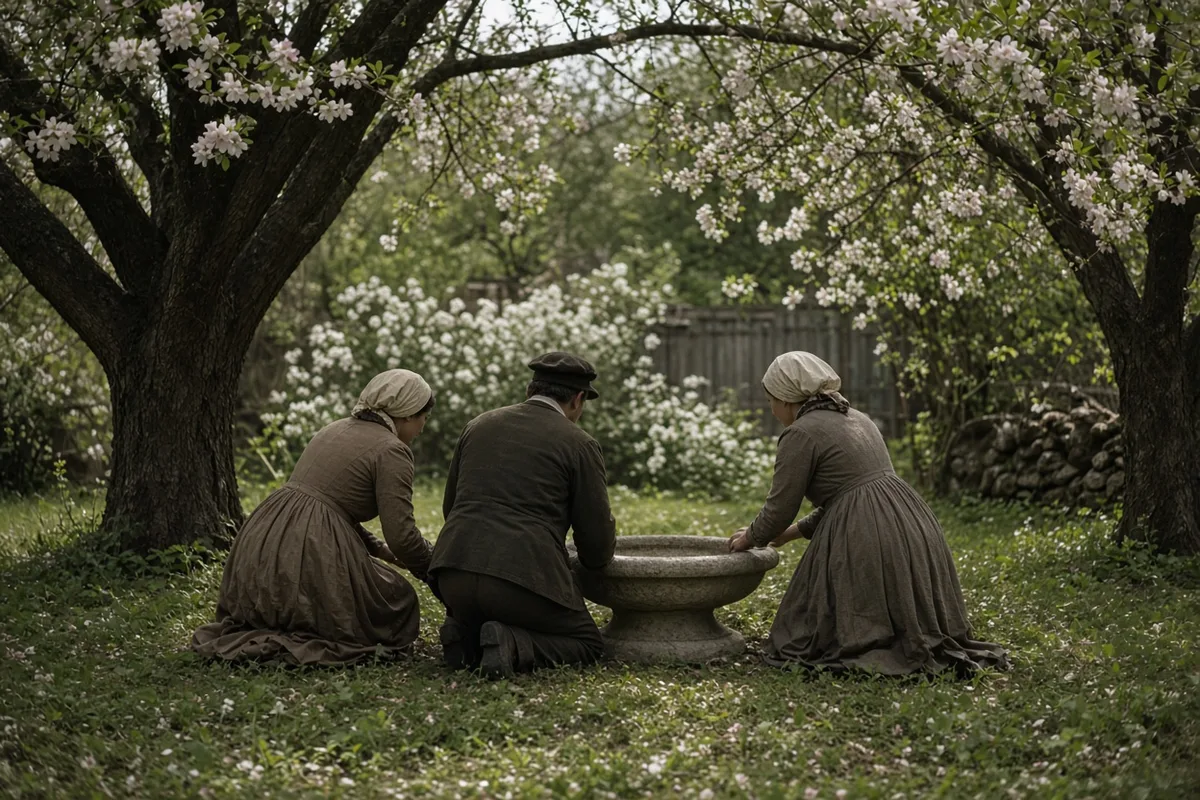 When Carmichael died, her family at Dohnavur honored her wish for no grave marker, placing a birdbath inscribed 'Amma' — meaning mother.