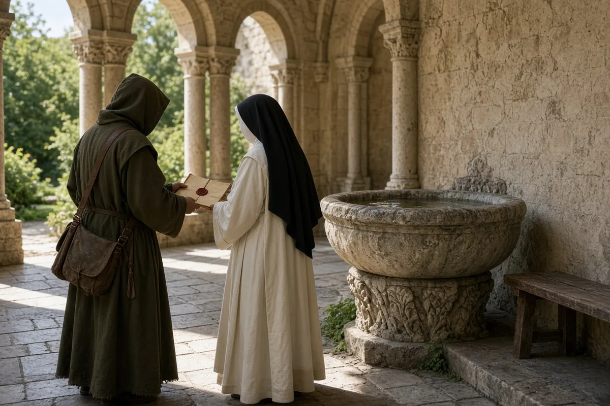 Heloise received Abelard’s letter at the Oratory of the Paraclete, which he had founded and given to her community.