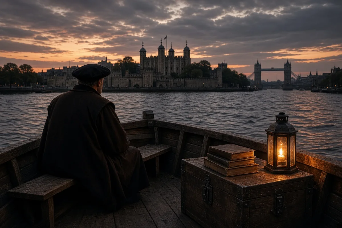 More was conveyed by river to the Tower of London after refusing the oath.