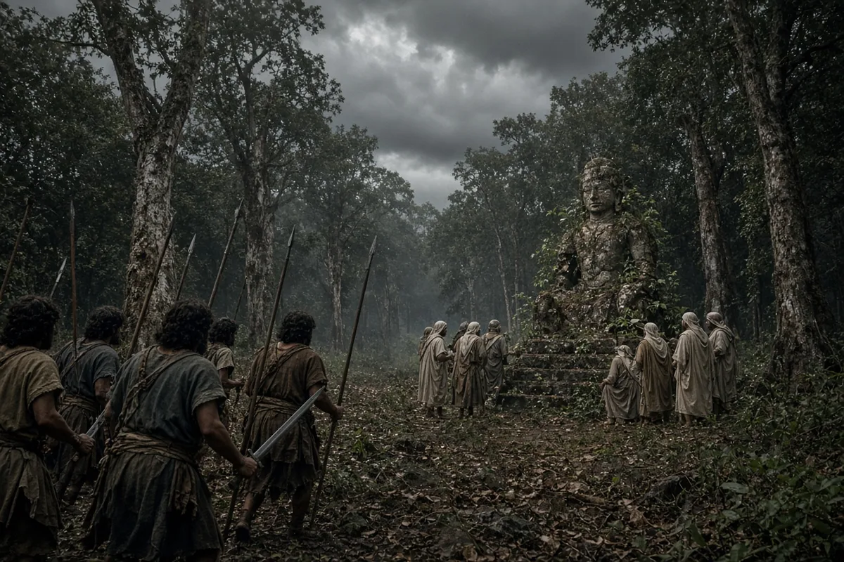 Frisian pagans attacked Boniface and his companions during the idol destruction in 754.