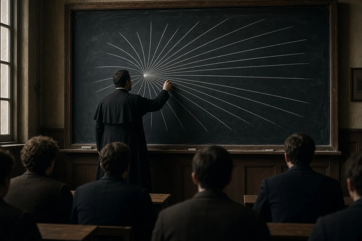 In 1927, Lemaître published his solution to Einstein's equations showing the universe was expanding, tracing it back to an initial 'primeval atom.'