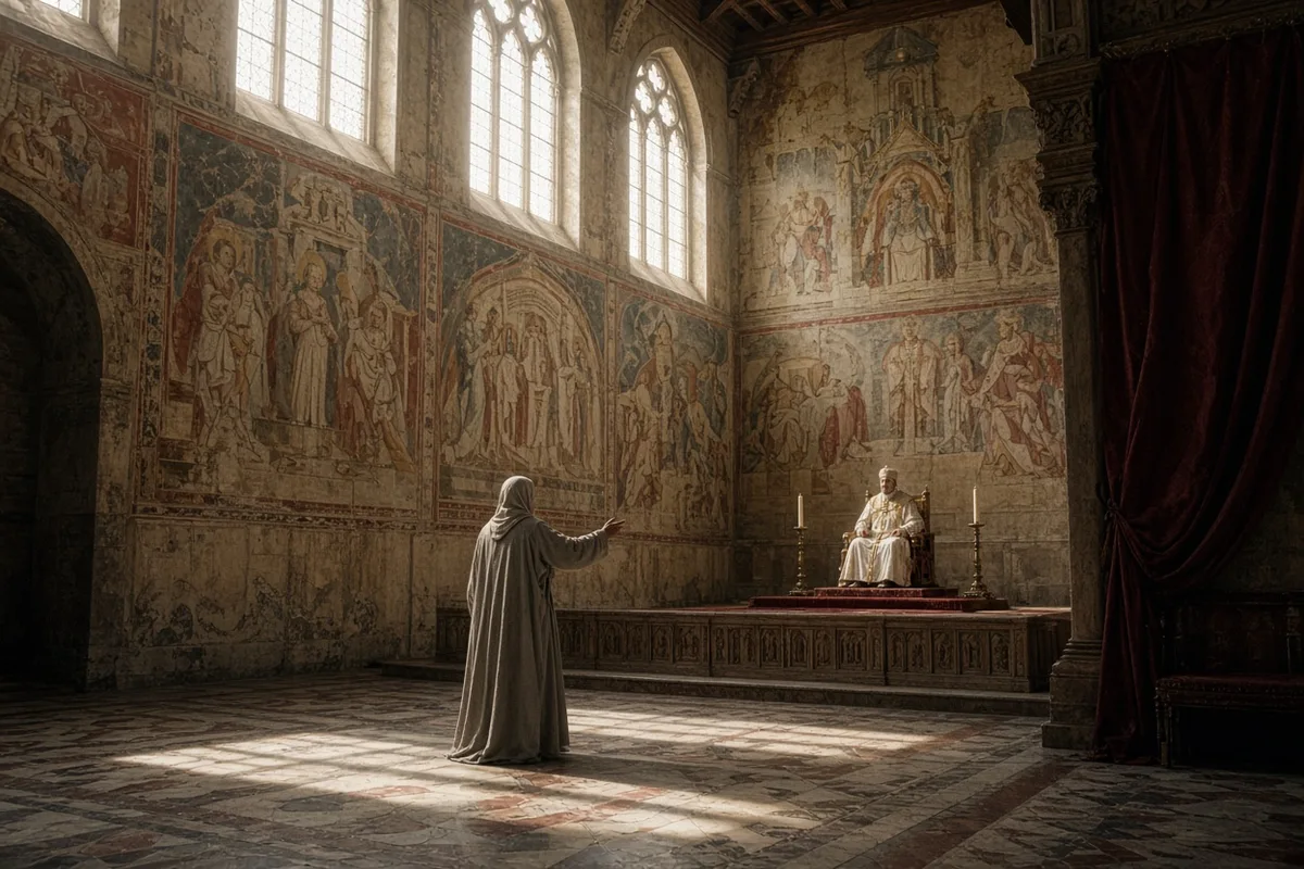 Catherine met directly with Gregory XI and continued advocating for the return to Rome during her visit.