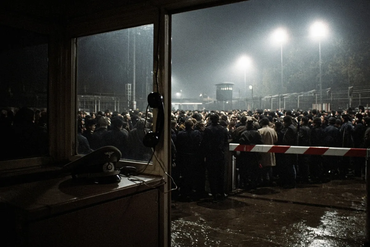 At Bornholmer Strasse, Lieutenant Colonel Harald Jäger received no orders from his superiors as thousands gathered demanding to cross.
