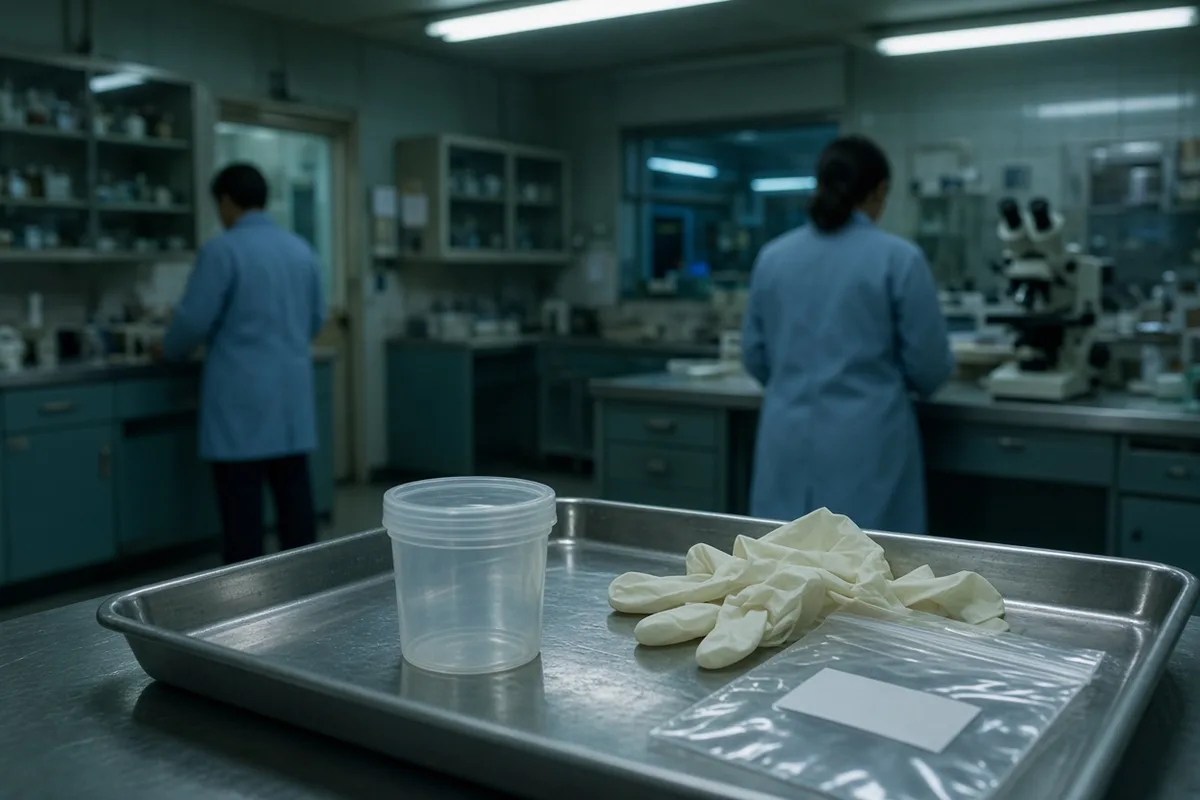 The preserved tissue sample was transferred to a forensic laboratory for scientific examination.