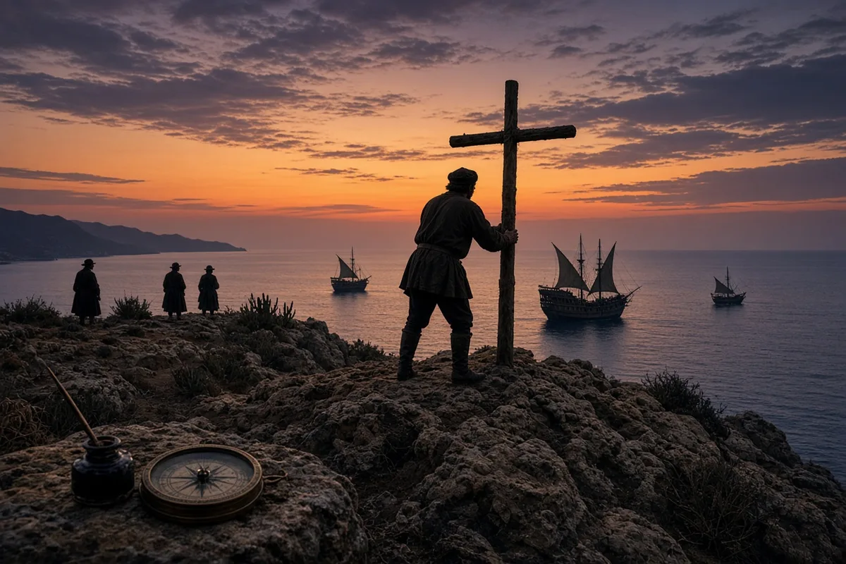 The act symbolized the transfer of Christianity to the New World beginning in 1492.